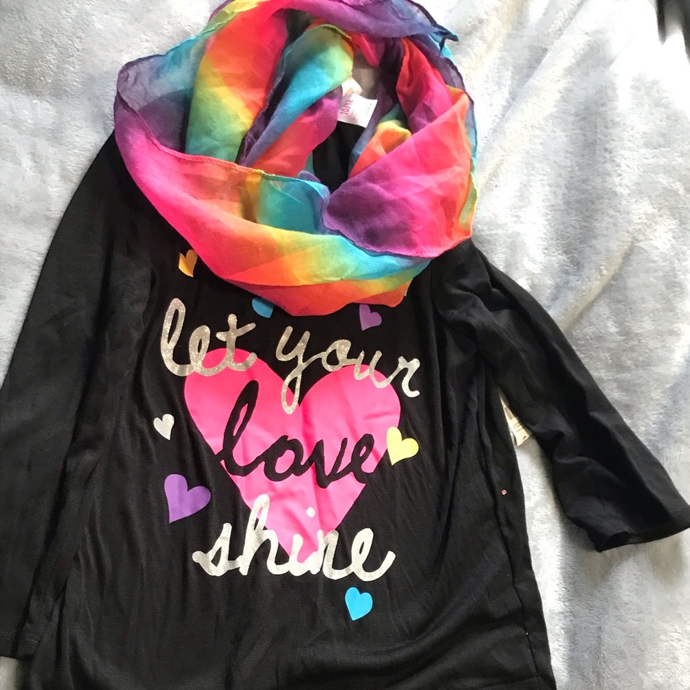 Crochet bottom top with scarf black